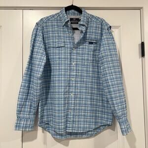 Vineyard‎ Vines Men's Long Sleeve Blue Plaid Harbor Fishing Shirt Size Small